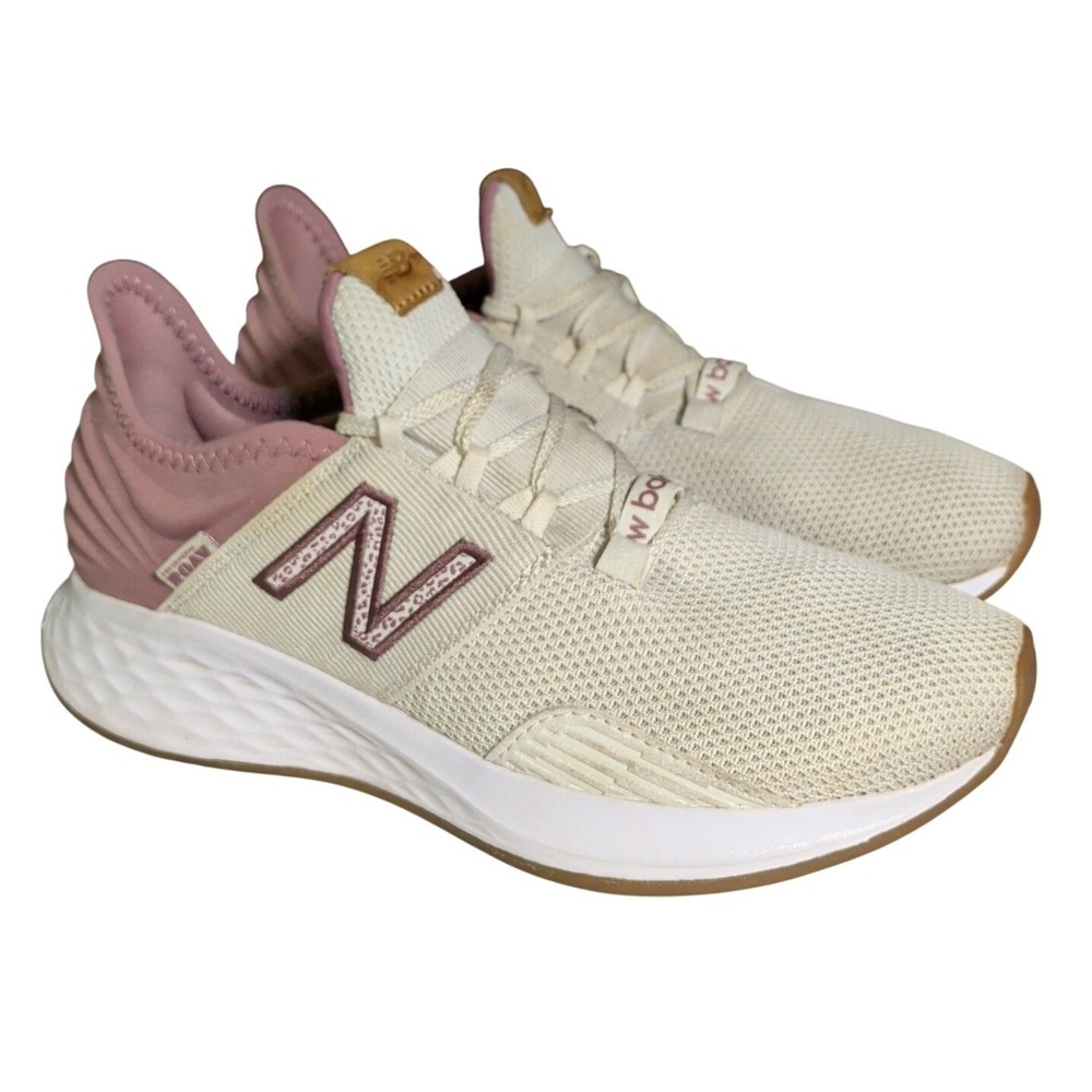 New Balance Women's Cream and Pink Athletic Sneakers